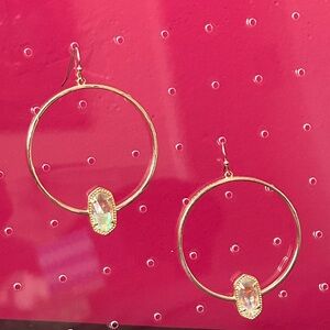 Elegant Kendra Scott Gold Elora Earrings with Dichronic Glass